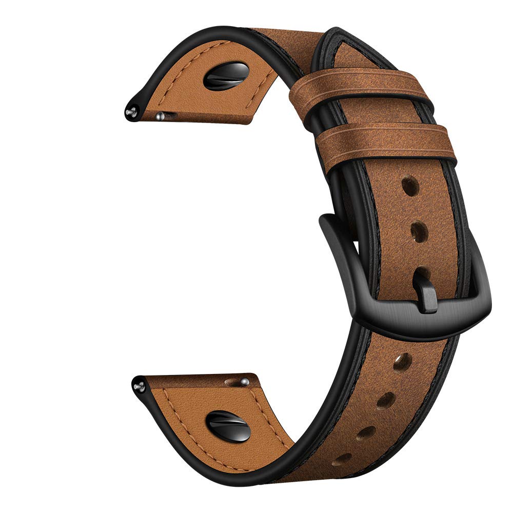 22mm Genuine Leather Watch Band - Quick Release for Men's Smartwatches | Office & Casual Wear