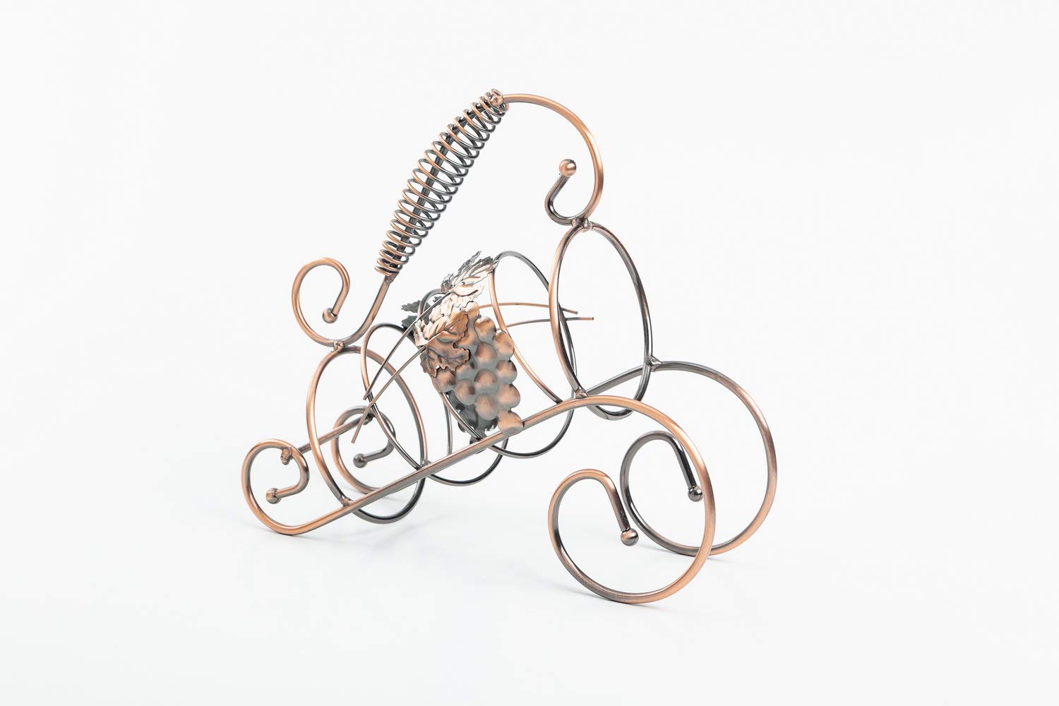 Copper Metal Freestanding Wine Bottle Holder - Countertop & Desktop Wine Rack for Wine Storage & Display - Perfect for Kitchen, Bar, Dining Room & Home Decor