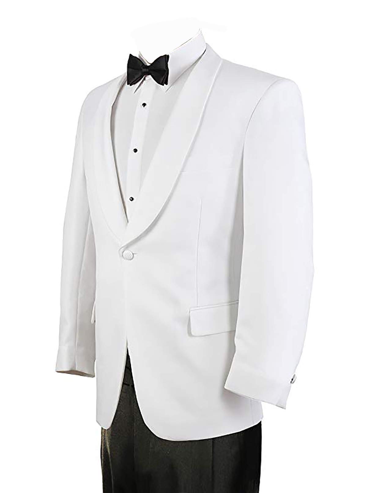 Men's White Formal Dinner Jacket - Size 56 Long | Elegant Tuxedo for Weddings, Prom & Black Tie Events