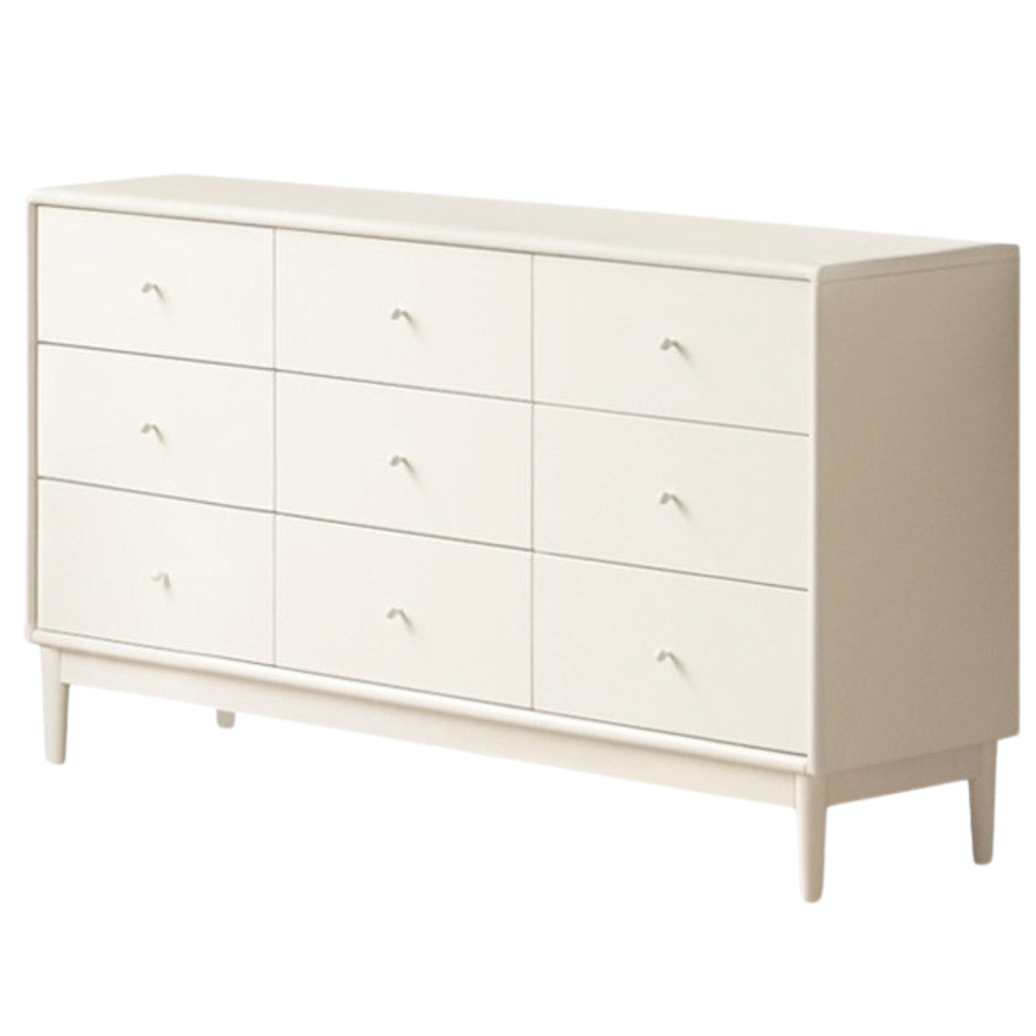58.2x15.7x31.4 inch / 148x40x80 cm / white color / wide nine-drawer cabinet