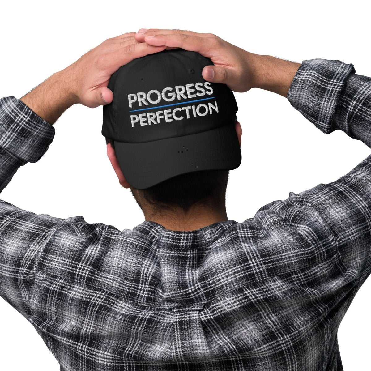 Progress Over Perfection Embroidered Dad Hat - Adjustable Cotton Baseball Cap for Men & Women - Perfect for Outdoor Activities, Sports & Casual Wear