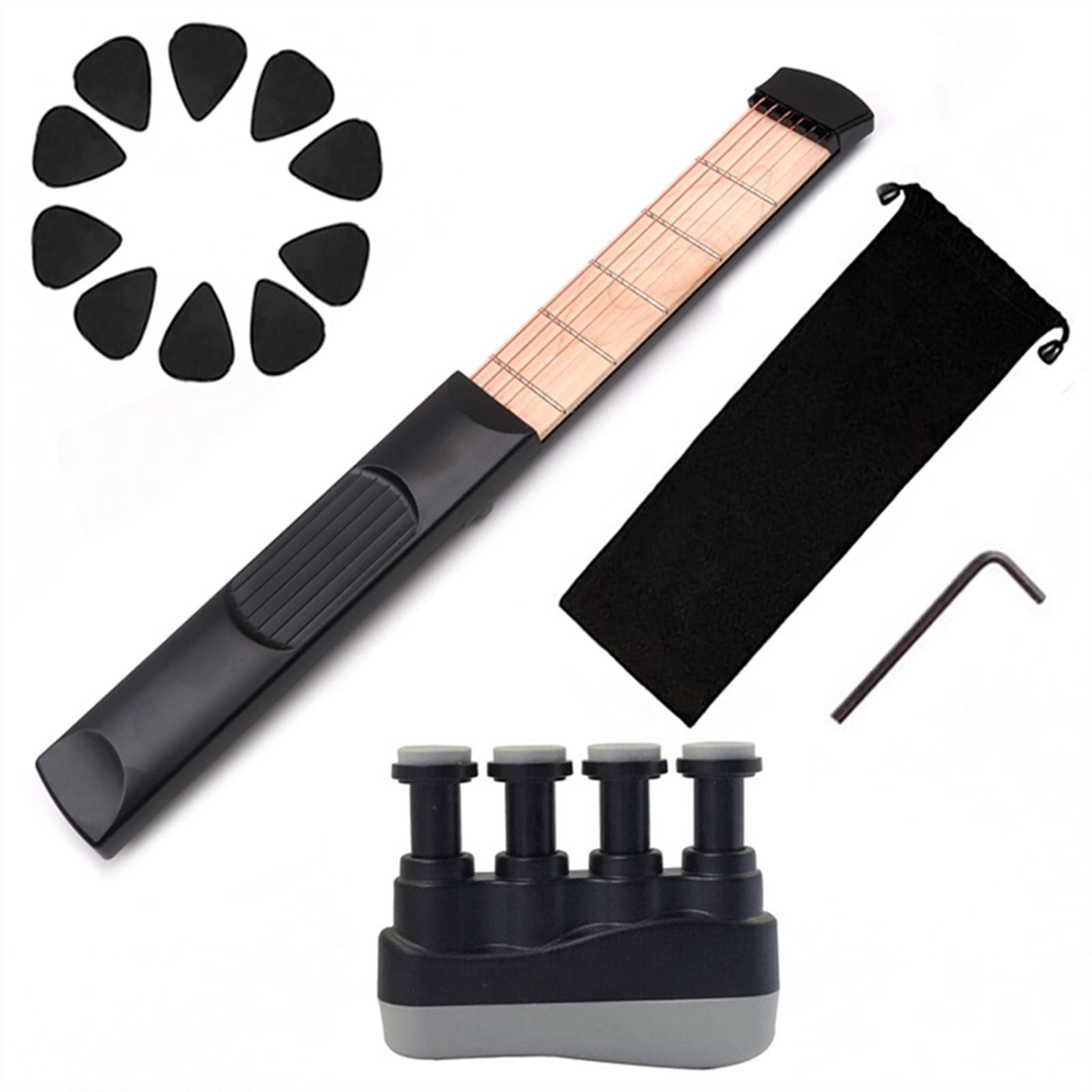 Portable Wooden 6-String Guitar Fret Practice Tool for Beginners & Kids - Chord Trainer, Fingering Aid, Luthier Accessory | Perfect for Travel, Home Practice & Music Lessons