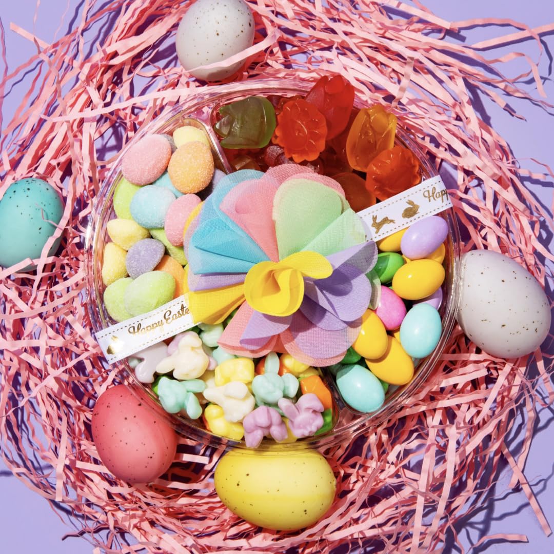 Purple Plum Easter Gift Basket - Assorted Chocolate, Candy & Sweets Basket with Easter Eggs & Bunnies - Perfect for Easter Celebrations, Party Favors & Holiday Gifting