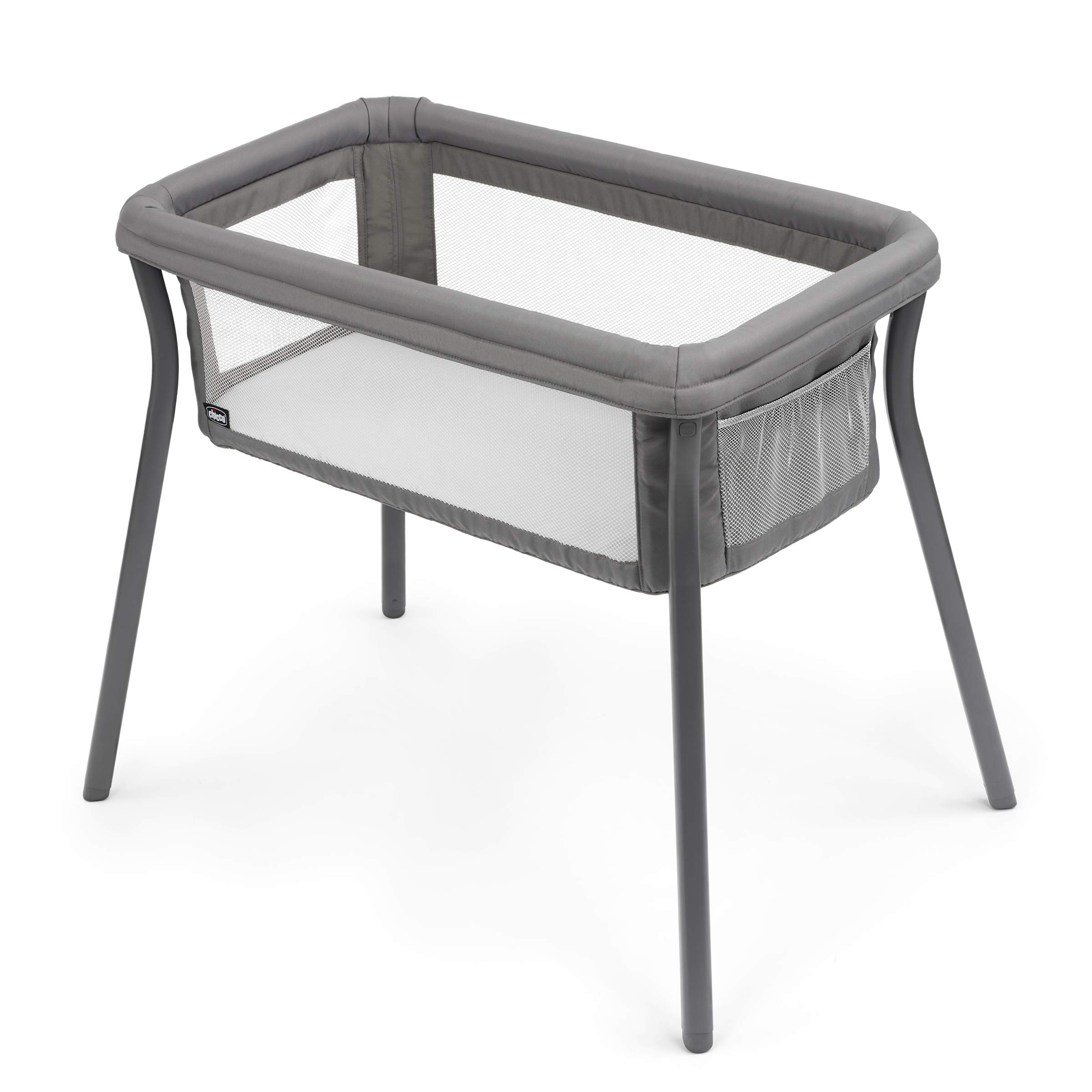 Chicco LullaGo Anywhere Portable Bassinet - Lightweight Travel Crib with Waterproof Mattress & Carry Bag | Space-Saving Design for Newborns | Perfect for Home, Travel & Outdoor Use (Sandstone/Grey)