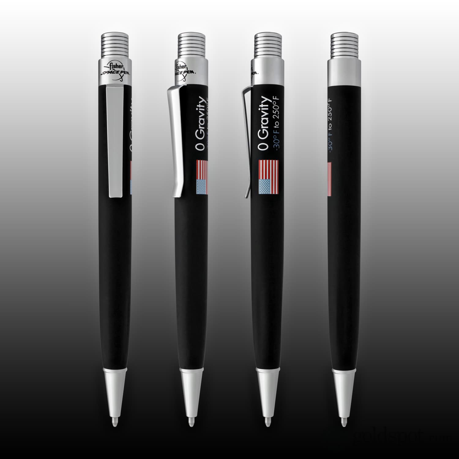 Fisher Space Zero Gravity Ballpoint Pen - American Flag Design, Black Rubber Grip for Smooth Writing - Perfect for Office, School, Gifts & Space Enthusiasts