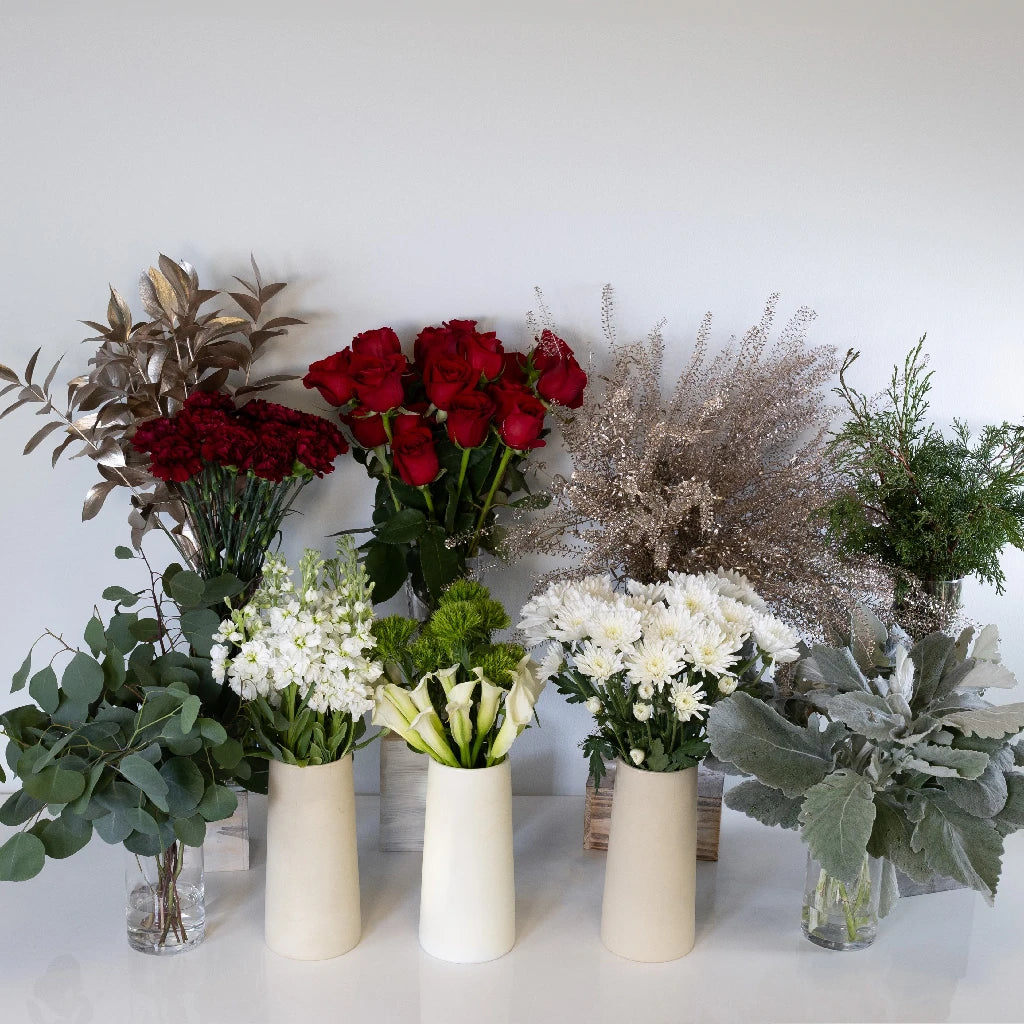Antique Holiday Rose DIY Flower Kit - Handmade Floral Arrangement Craft Set for Christmas, Weddings & Home Decor