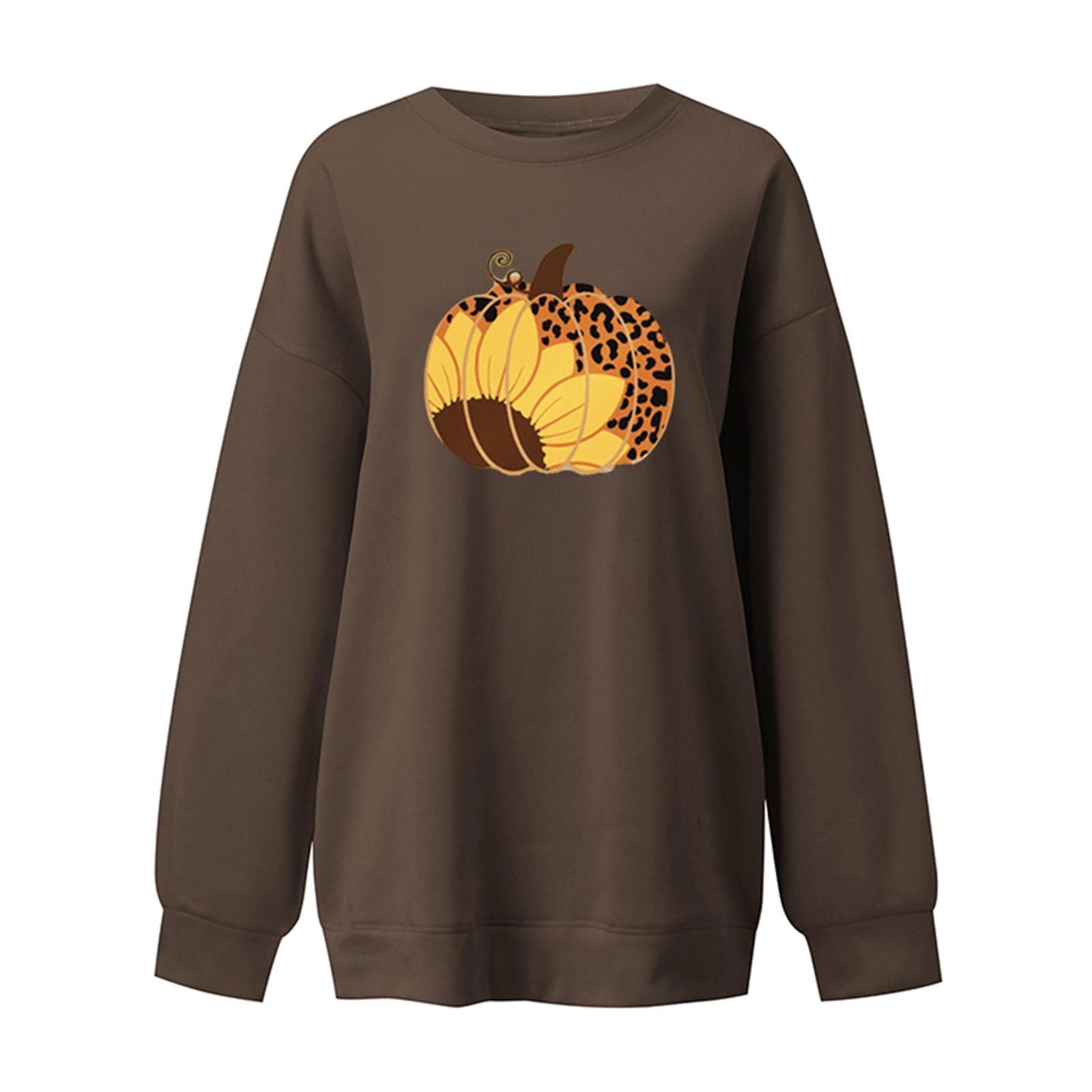 Halloween Graphic T-Shirts for Women - Oversized Loose Pullover Long Sleeve Crewneck Sweatshirt | Comfy Casual Halloween Shirts for Parties, Costumes & Everyday Wear