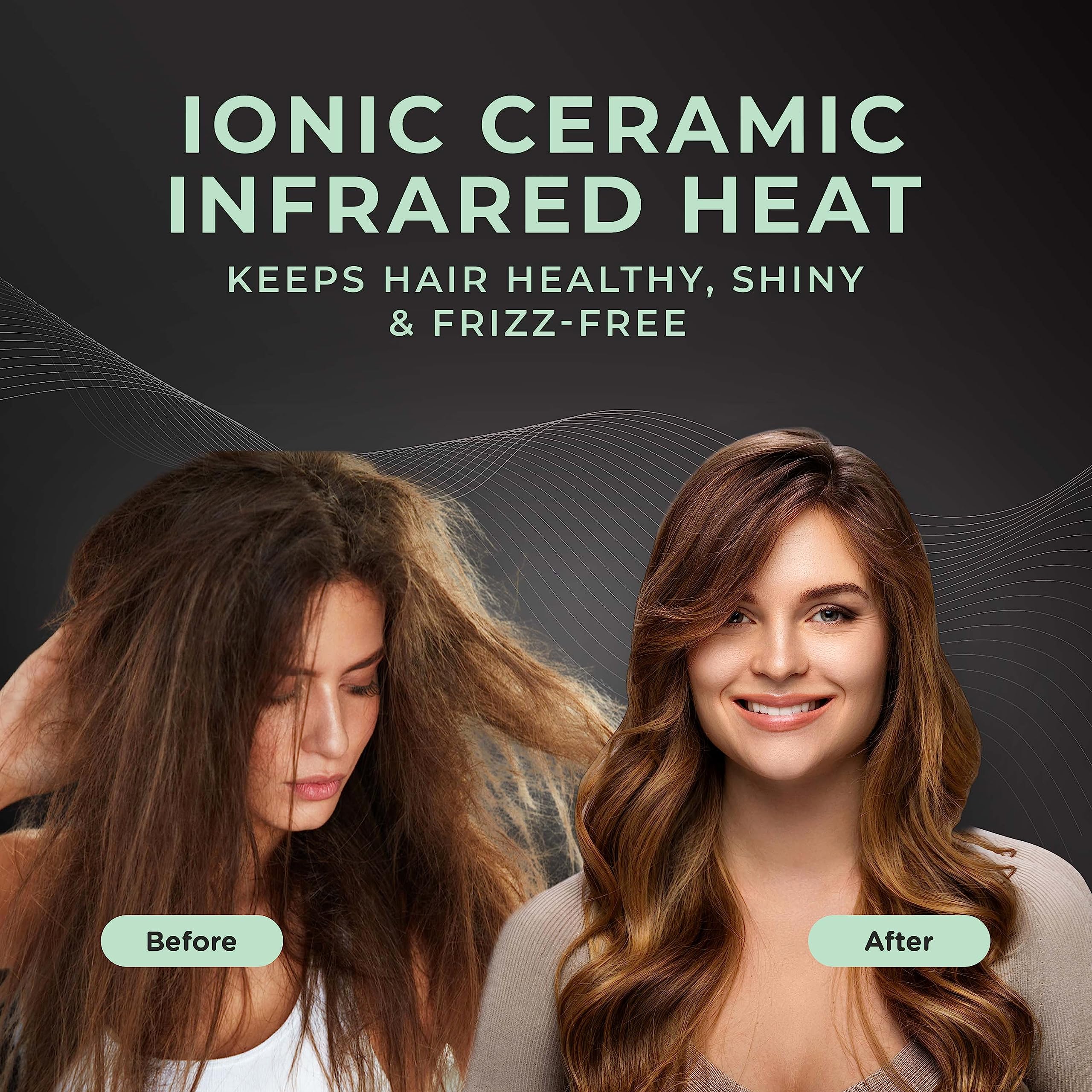 MINT Hummingbird Smart Professional Hair Dryer with Diffuser - Lightweight Blow Dryer with Brushless Motor | High Speed Ionic Hair Dryer with Ultra Quiet BLDC Motor - Perfect for Home, Salon & Travel Use