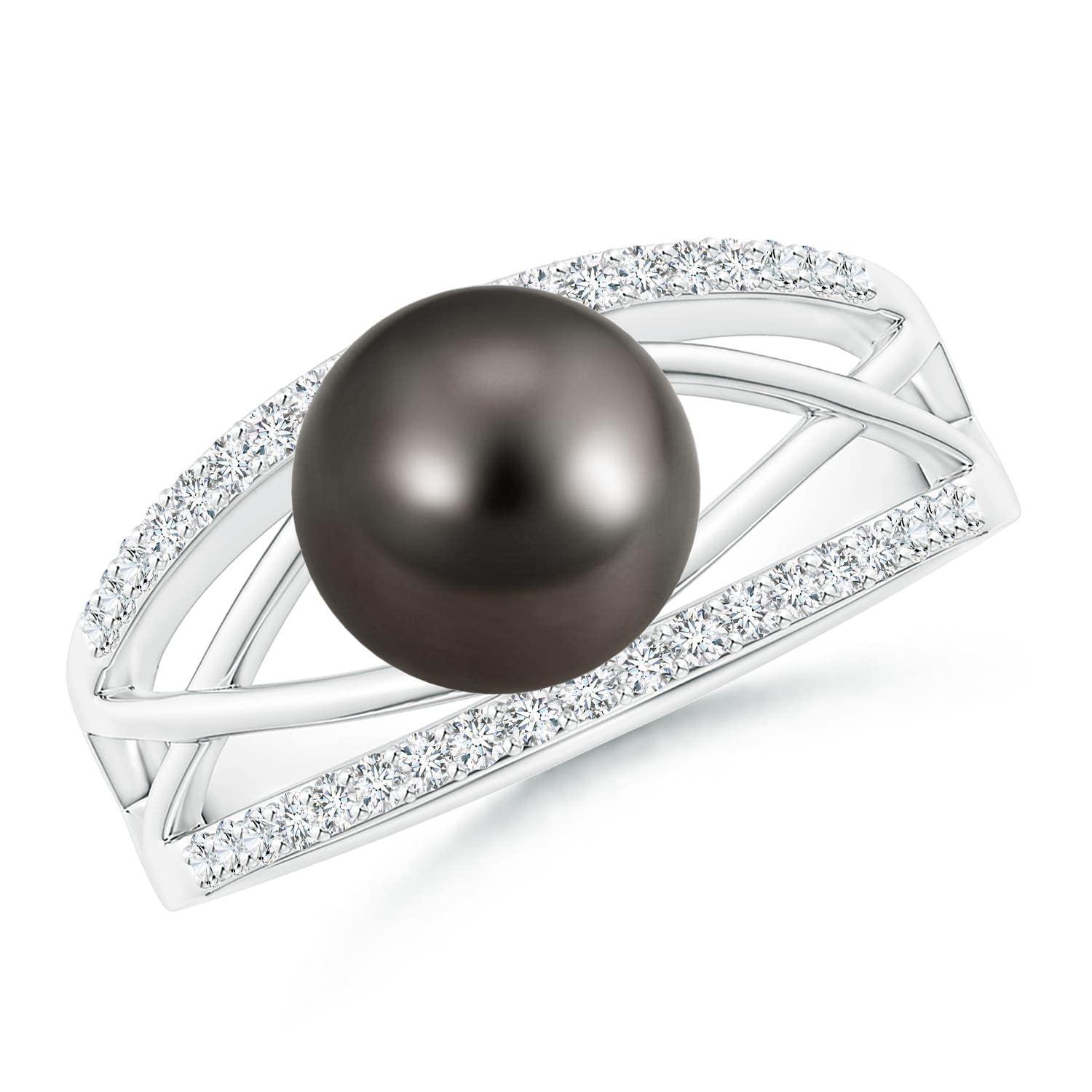 Angara Natural Tahitian Cultured Pearl Ring for Women - 14K Solid Gold June Birthstone Jewelry | Classic Elegant Gift for Her | Perfect for Birthday, Wedding, Anniversary & Engagement | Everyday Wear & Special Occasions