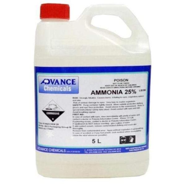 Advanced Chemicals Clear Ammonia 25% 5L - Powerful Multi-Surface Cleaner for Home, Kitchen, Bathroom & Industrial Use