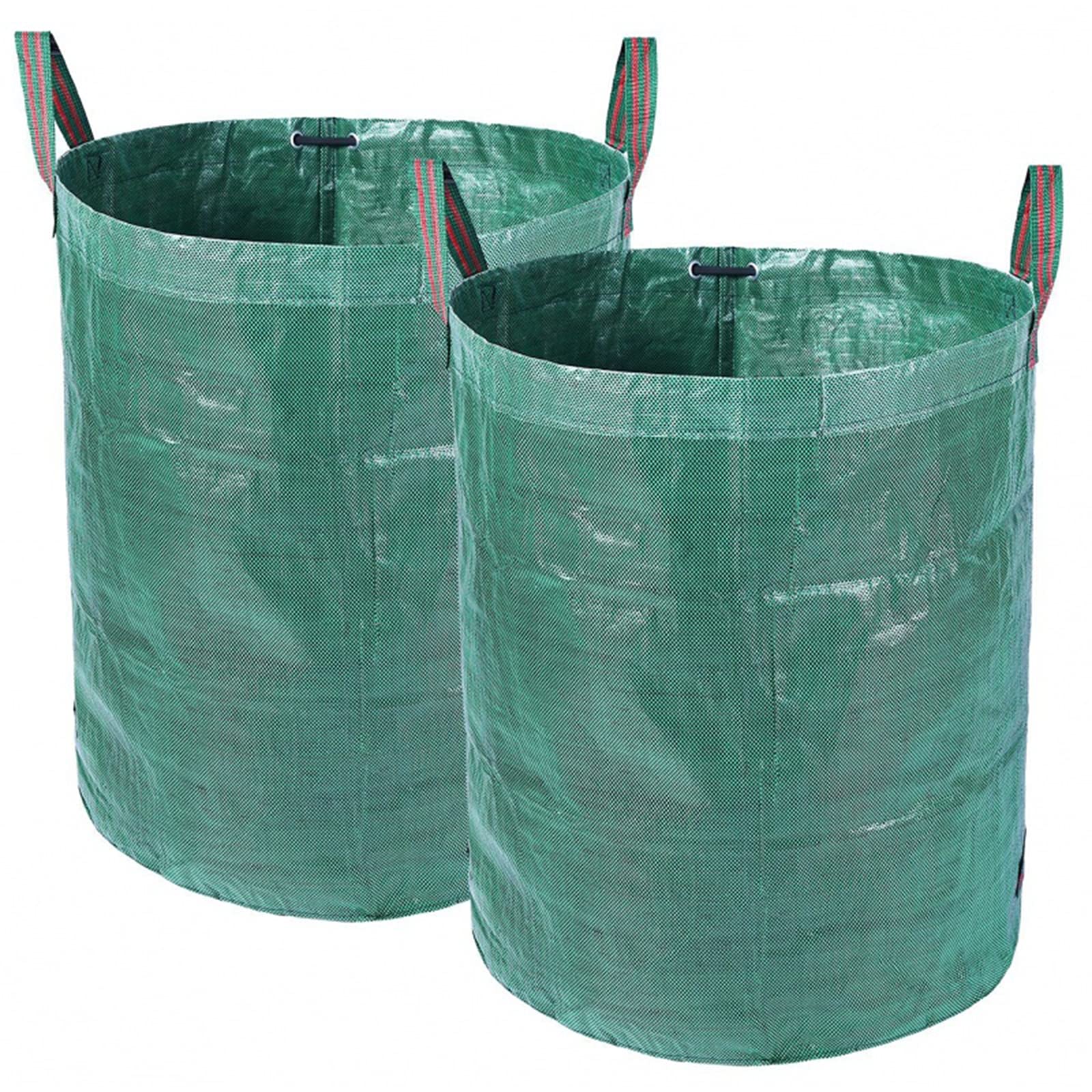 Heavy Duty Garden Waste Bags - 30 Gallon Waterproof Leaf & Grass Bags with Handles - Extra Strong Tear Resistant Yard Waste Sacks - Perfect for Lawn Cleaning, Leaf Collection & Yard Waste Disposal (Green)