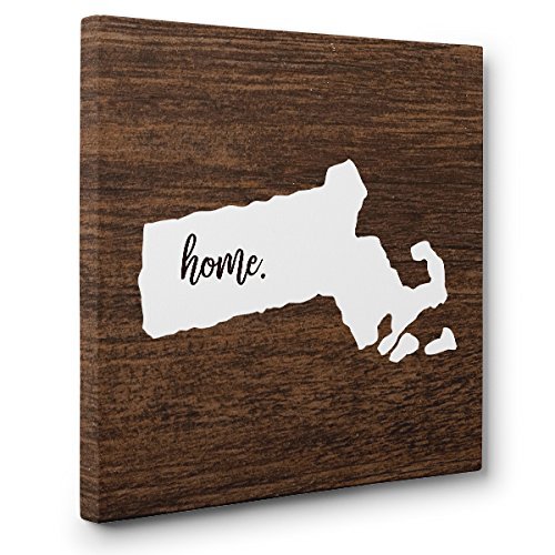 Massachusetts Canvas Wall Art - Handmade Home Decor for Living Room, Bedroom & Office - Coastal & Nautical Themed Painting