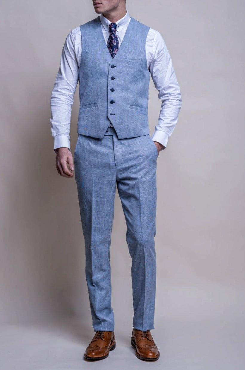 Cavani Miami Men's Sky Blue Dress Pants - Slim Fit Casual Chinos for Office, Business & Formal Wear