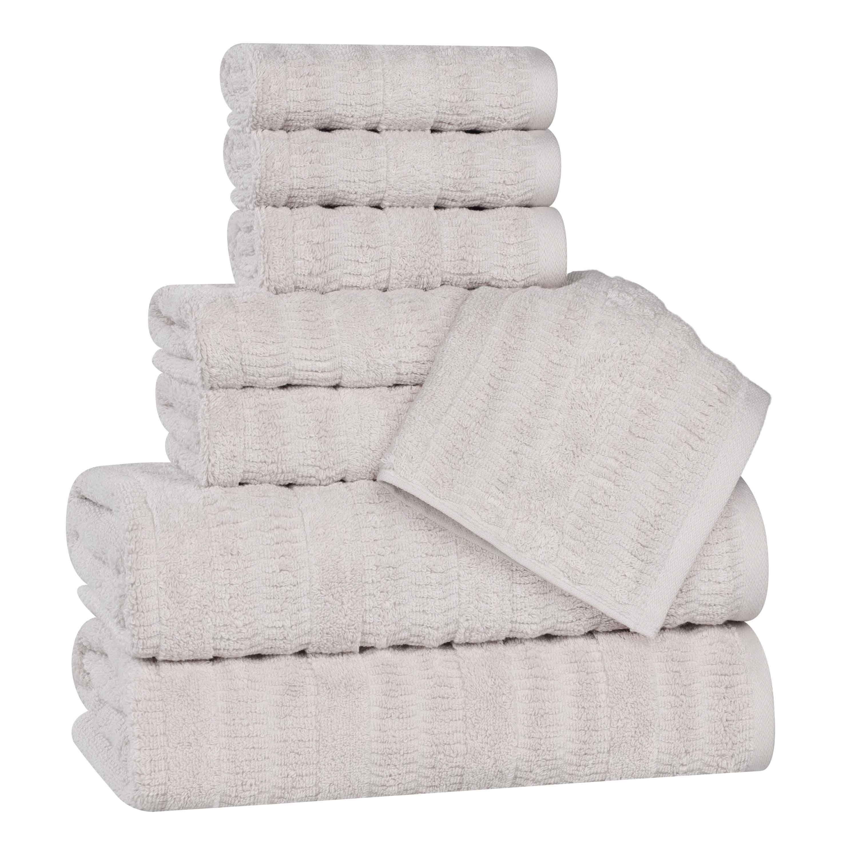 Mika Smart Twist Cotton 8-Piece Towel Set - Soft, Absorbent & Quick-Drying Bath Towels for Spa, Gym & Luxury Home Use