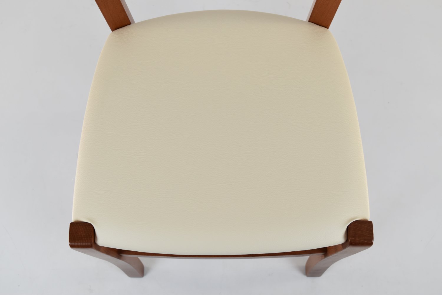 TommyChairs Venice Wooden Dining Chair - Cherry Beech Frame with Ivory Polyurethane Upholstered Seat - Perfect for Kitchen, Dining Room, and Home Decor
