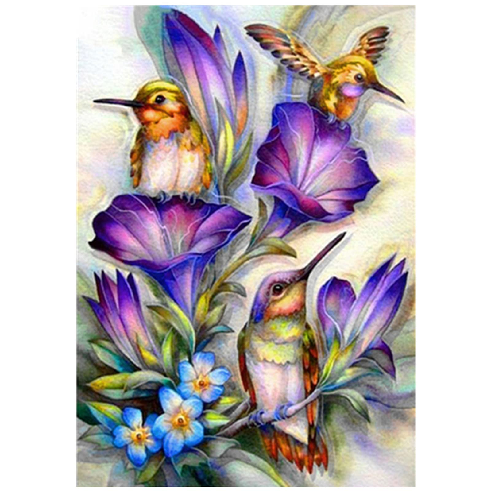 5D Diamond Painting Kit - Morning Glory Flower Round Full Drill DIY Art for Adults & Beginners (12x16 inch/30x40cm) | Home Wall Decor, Relaxation Therapy & Creative Gift Idea