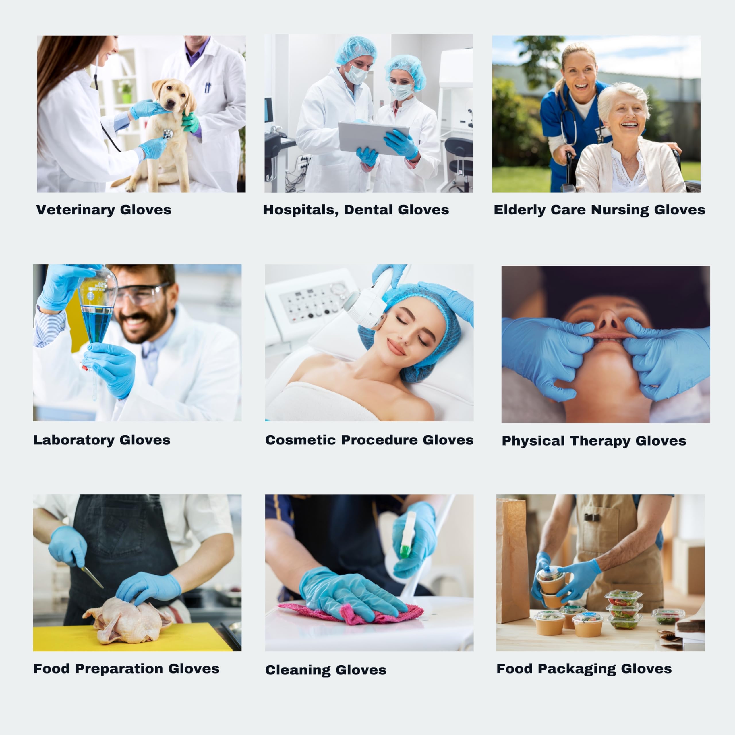 **100-1000 Pcs Nitrile Exam Gloves 9.5-12
