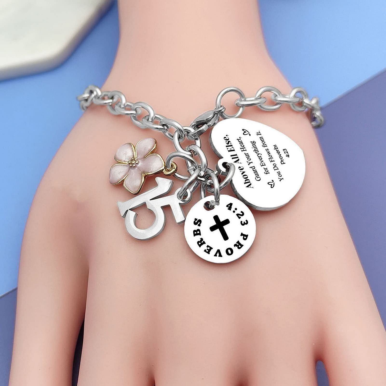 Stainless Steel Charm Bracelet for Women & Girls - Elegant Birthday Gift for Daughter, Granddaughter Age 13-21 | Perfect for Birthdays, Graduation, Christmas & Special Occasions