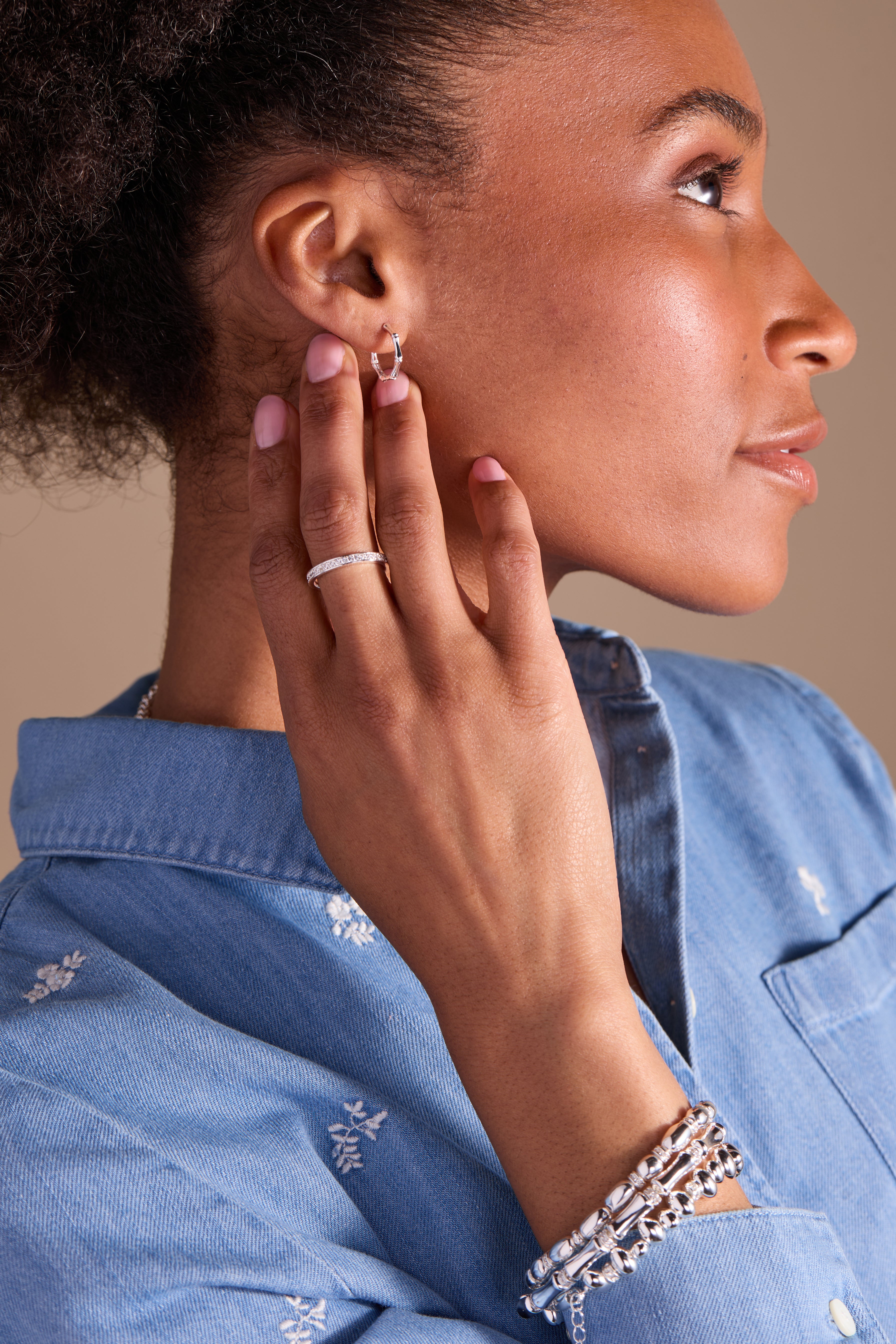 Elegant Bamboo Trio Ring Set for Women - Dainty Stackable Rings - Perfect for Everyday Wear, Gift Giving & Boho Jewelry Lovers