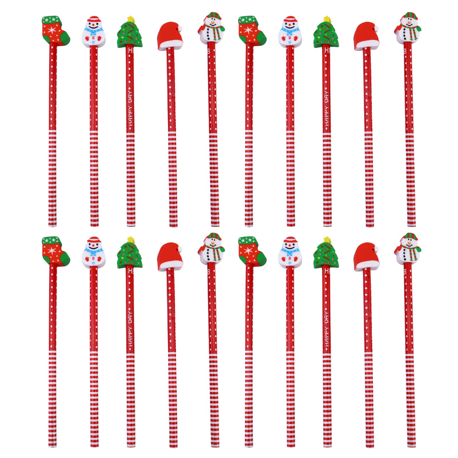 36pcs Creative Cartoon Pencils with Erasers - Christmas Themed Writing Pencils for Kids, School Supplies & Holiday Gifts | Perfect for Classroom, Office & Christmas Stocking Stuffers
