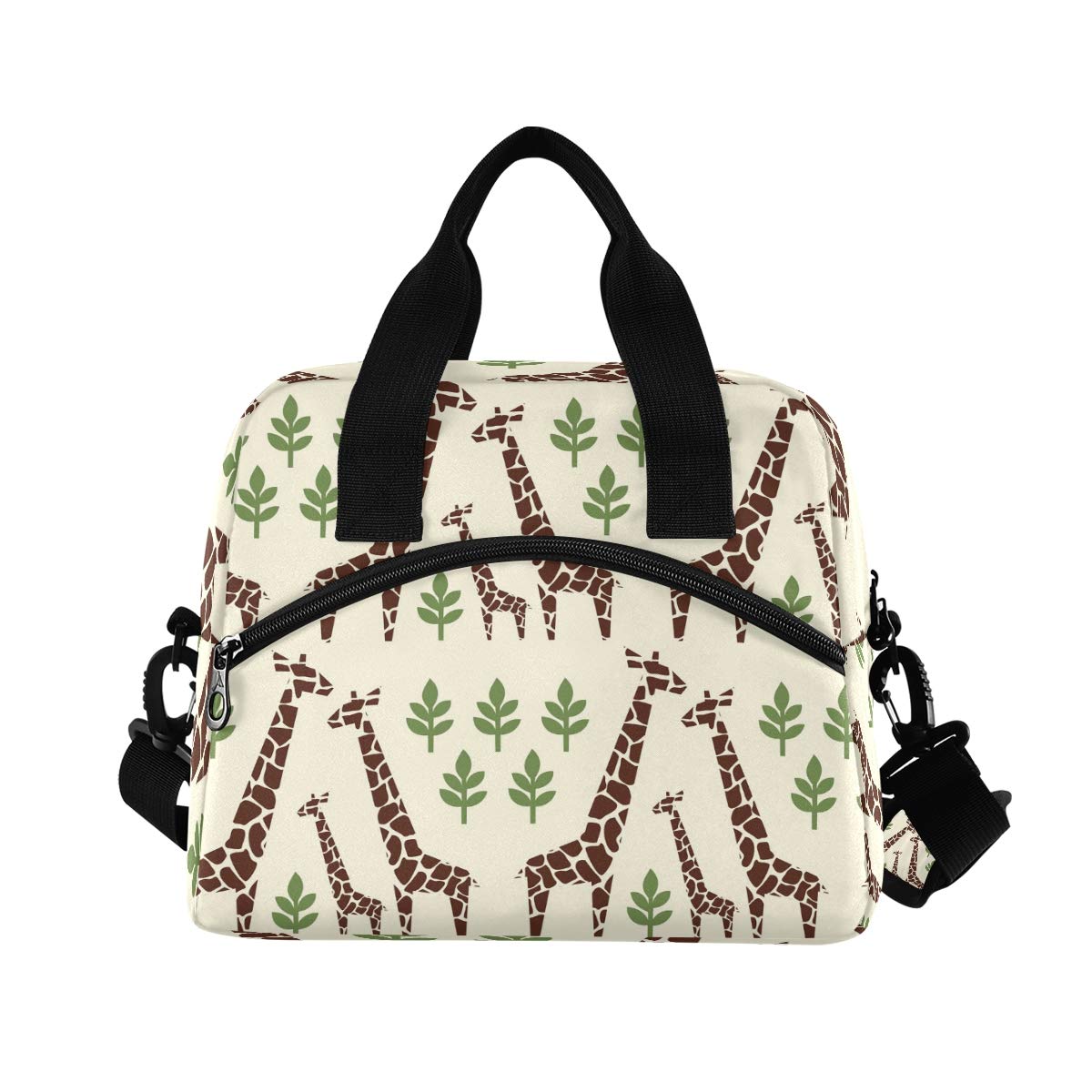 SUABO Insulated Lunch Bag for Women, Men, Boys & Girls - Reusable Giraffe Print Tote Lunch Box for Work, School & Picnics - Leakproof Food Container for Hot & Cold Meals