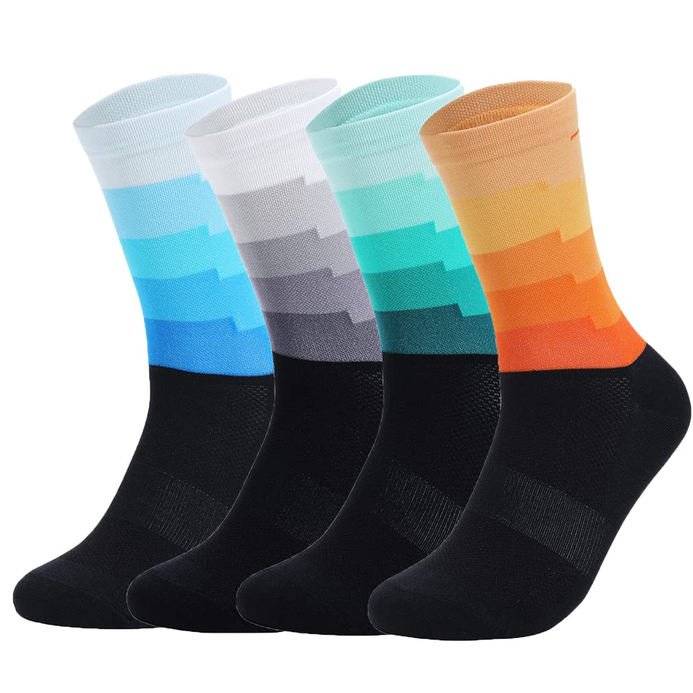 **Breathable Unisex Cycling & Running Compression Socks for Men & Women - Moisture-Wicking, Anti-Slip, Cushioned for Sports & Outdoor Activities**    *(Perfect for Cycling, Running, Gym Workouts & Hiking - Stay Comfortable & Supported All Day!)*
