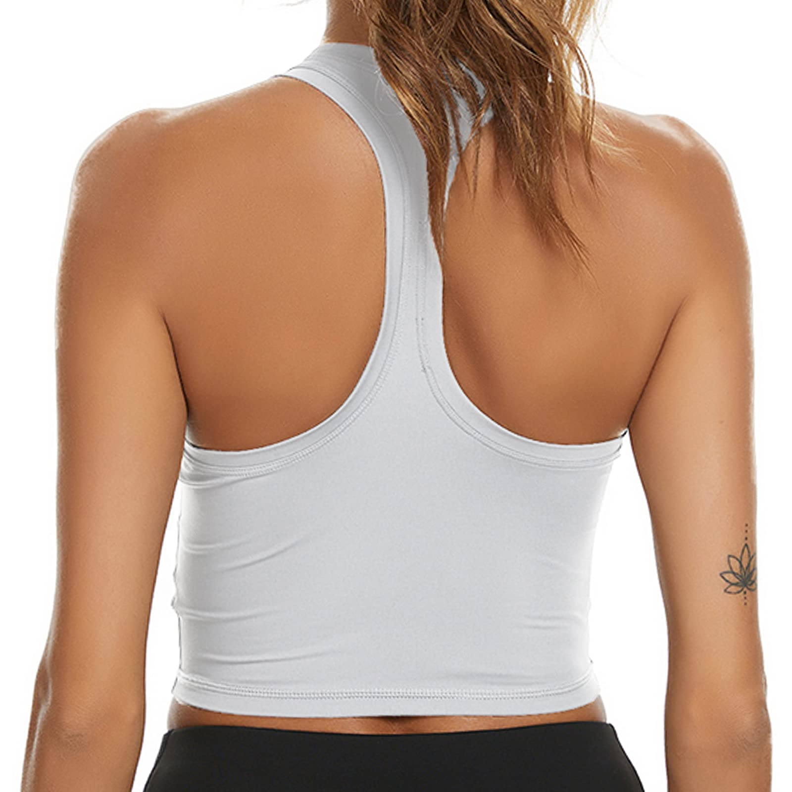 AGUTIUN Women's Workout Yoga Tank Top - Racerback Sports Bra Activewear with Spaghetti Straps for Running, Gym & Fitness - Breathable Built-in Bra Workout Shirt for Yoga, Pilates & Cardio