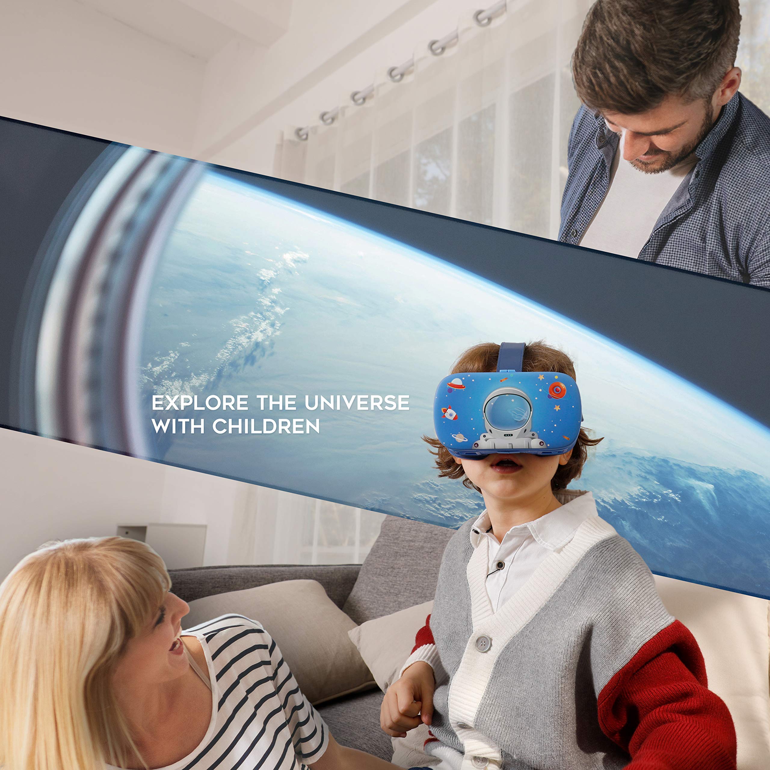 DESTEK VR Dream Headset for Kids - 110° FOV HD Virtual Reality Glasses with Anti-Blue Light Eye Protection | Perfect Gift for Exploring Virtual Worlds | Great for Educational Games, Travel Entertainment & Family Movie Nights