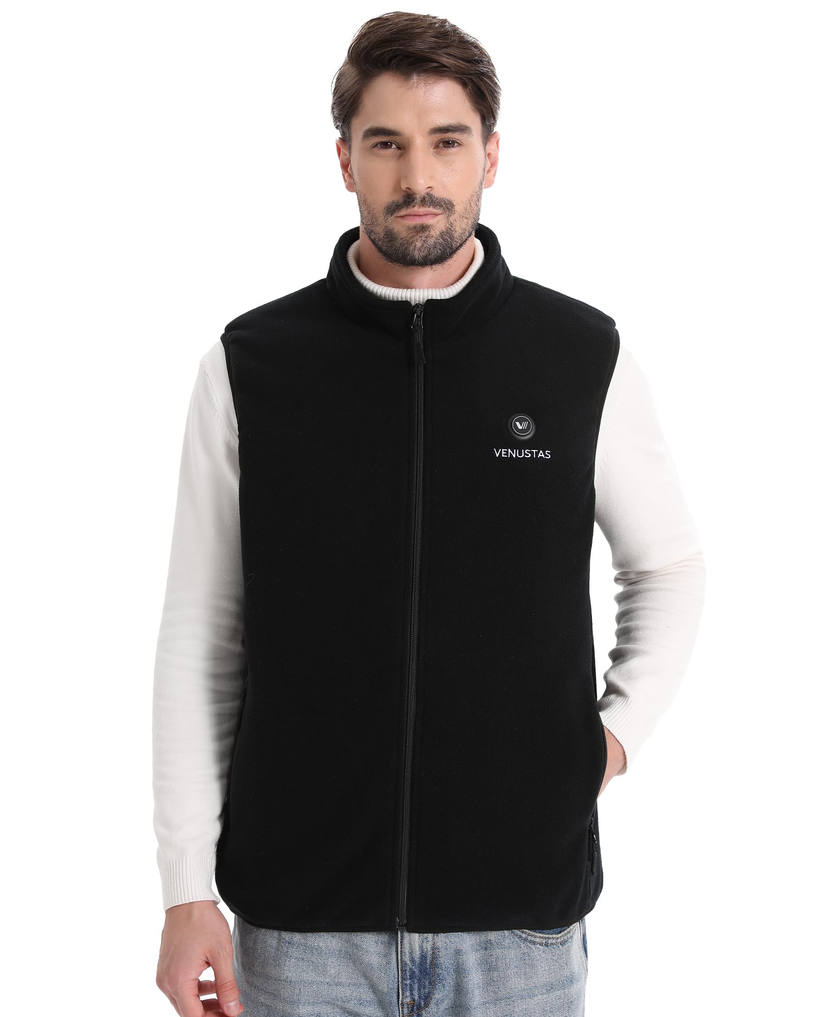 Venustas Men's Heated Vest with Rechargeable Battery - 20 Hours Continuous Warmth, Winter Fleece Jacket for Outdoor Activities, Hunting, Skiing & Cold Weather Work