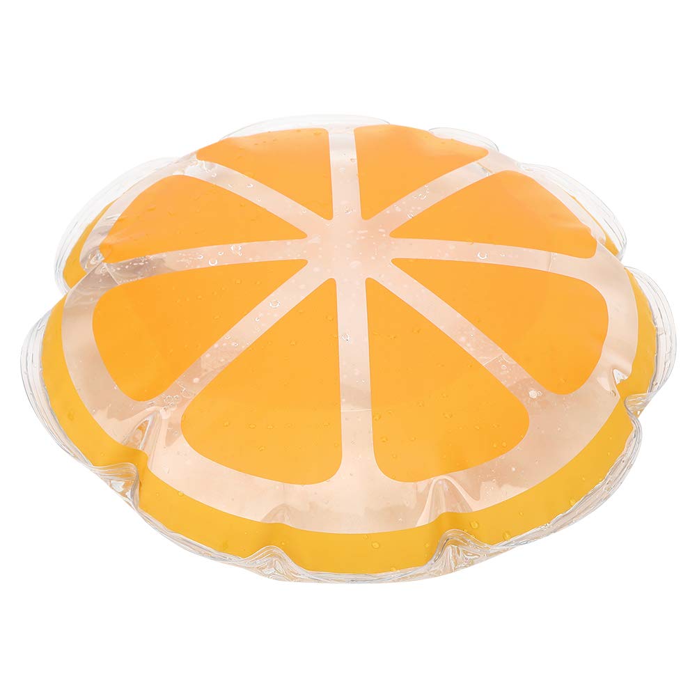 Sazao Inflatable Mat - Round Cooling Chair Pad for Office, Hiking & Outdoor Camping - Portable Air Cushion for Home, Travel & Beach (Orange)