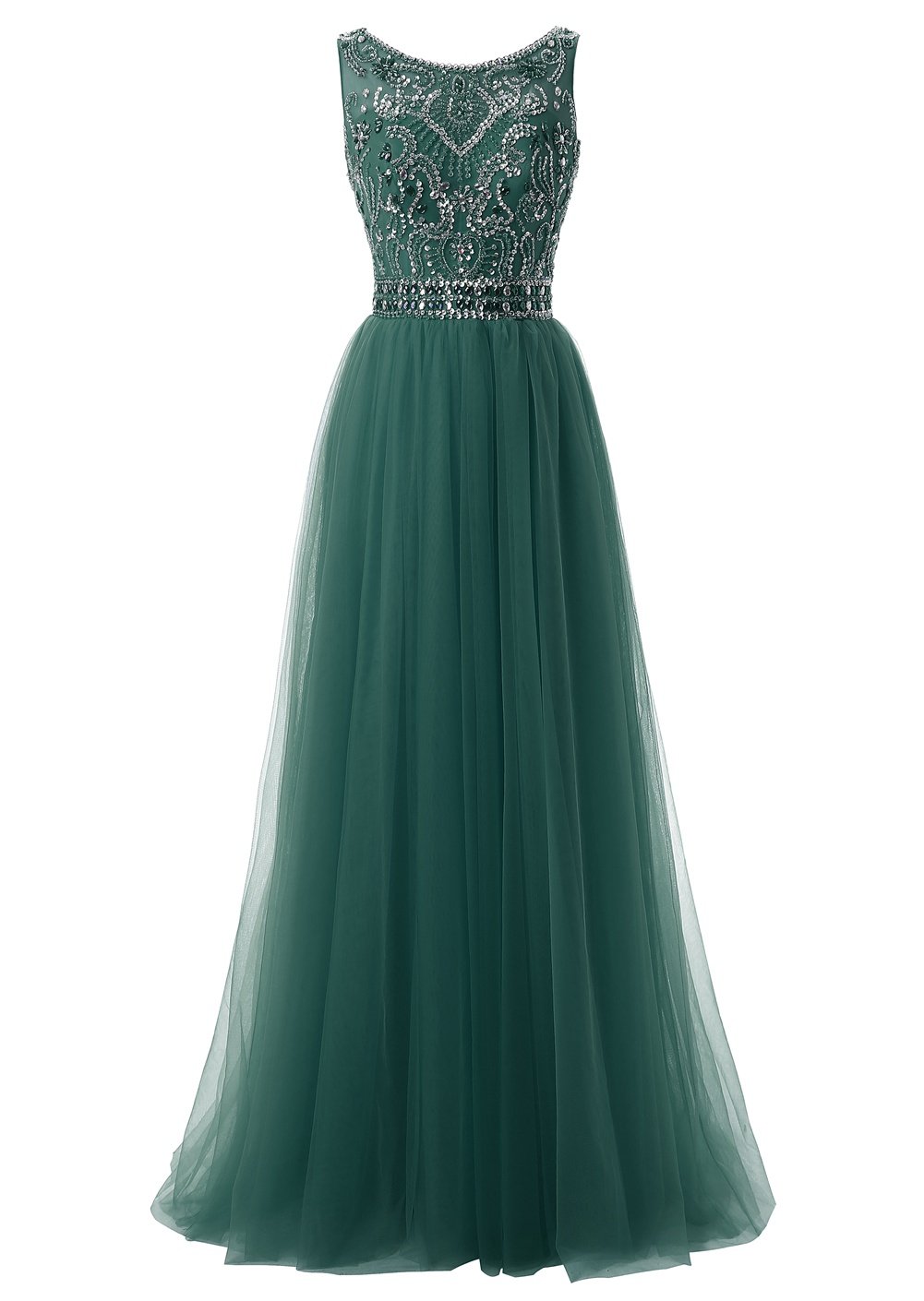 Callmelady Elegant High Neck Tulle Long Prom Dresses for Women - Formal Evening Gown for Homecoming, Ball, Wedding Guest & Special Occasions