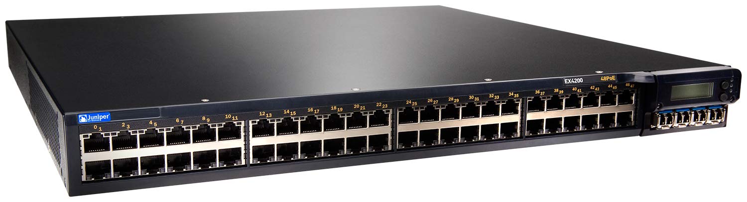 Juniper Networks EX4200-24F 24-Port Gigabit Ethernet Switch with Dual Power Supply (Renewed) - Ideal for Small Business Networks, Data Centers & Office IT Infrastructure