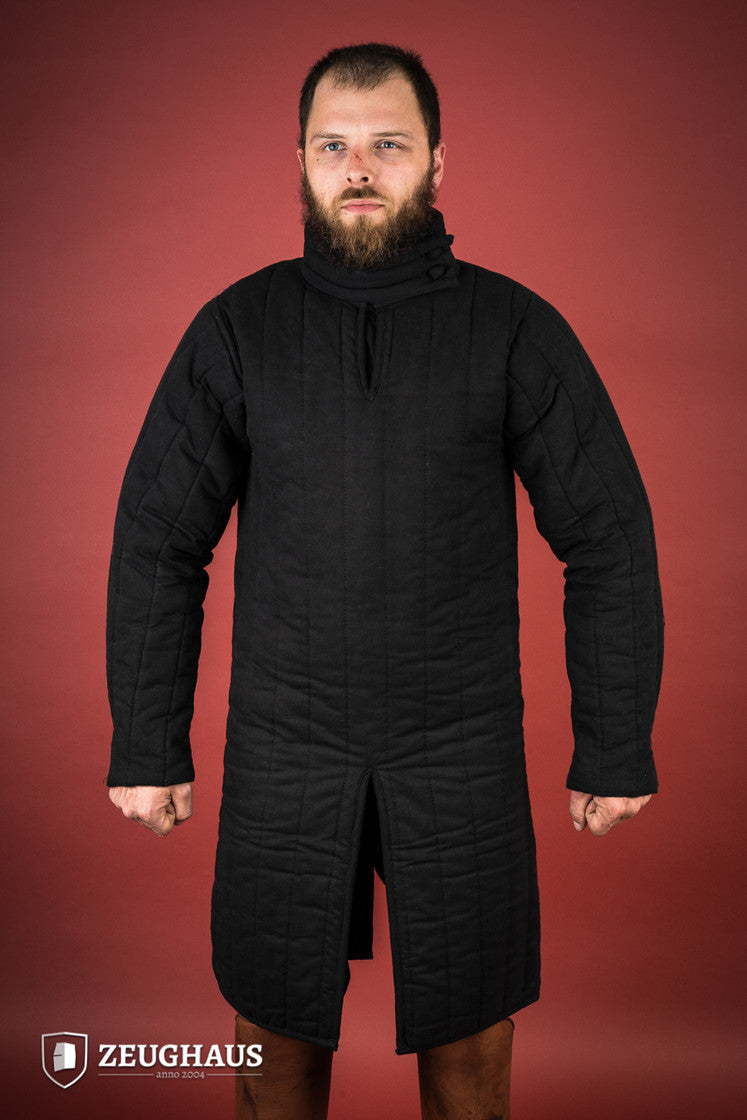 13th Century Medieval Gambeson Armor - Black Historical Reenactment Costume for LARP, Cosplay & Renaissance Fairs