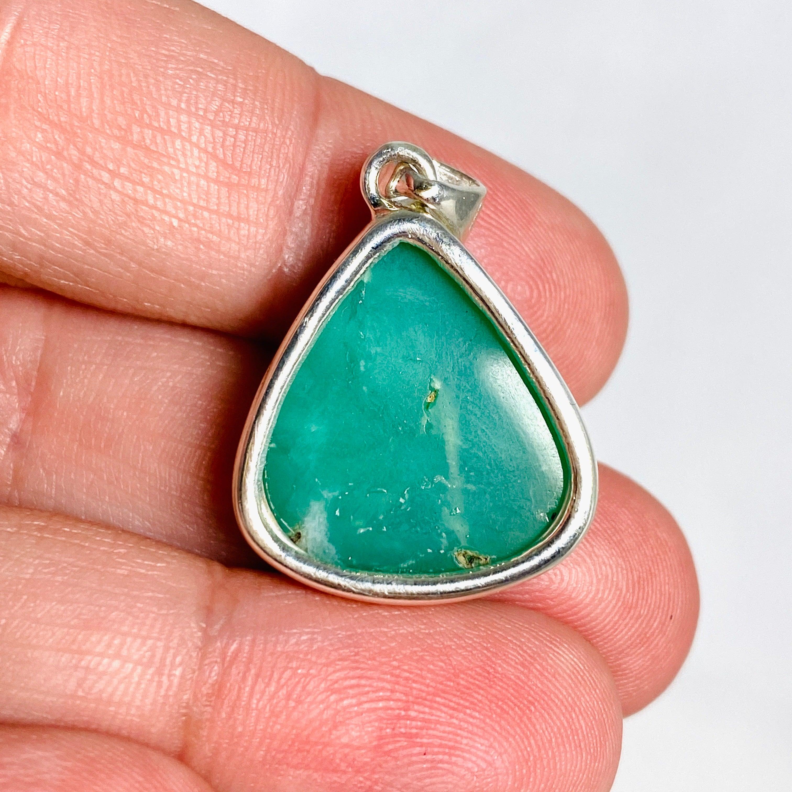 Natural Chrysoprase Teardrop Pendant Necklace - 925 Sterling Silver Jewelry KPGJ3922 for Women's Fashion & Gift Giving