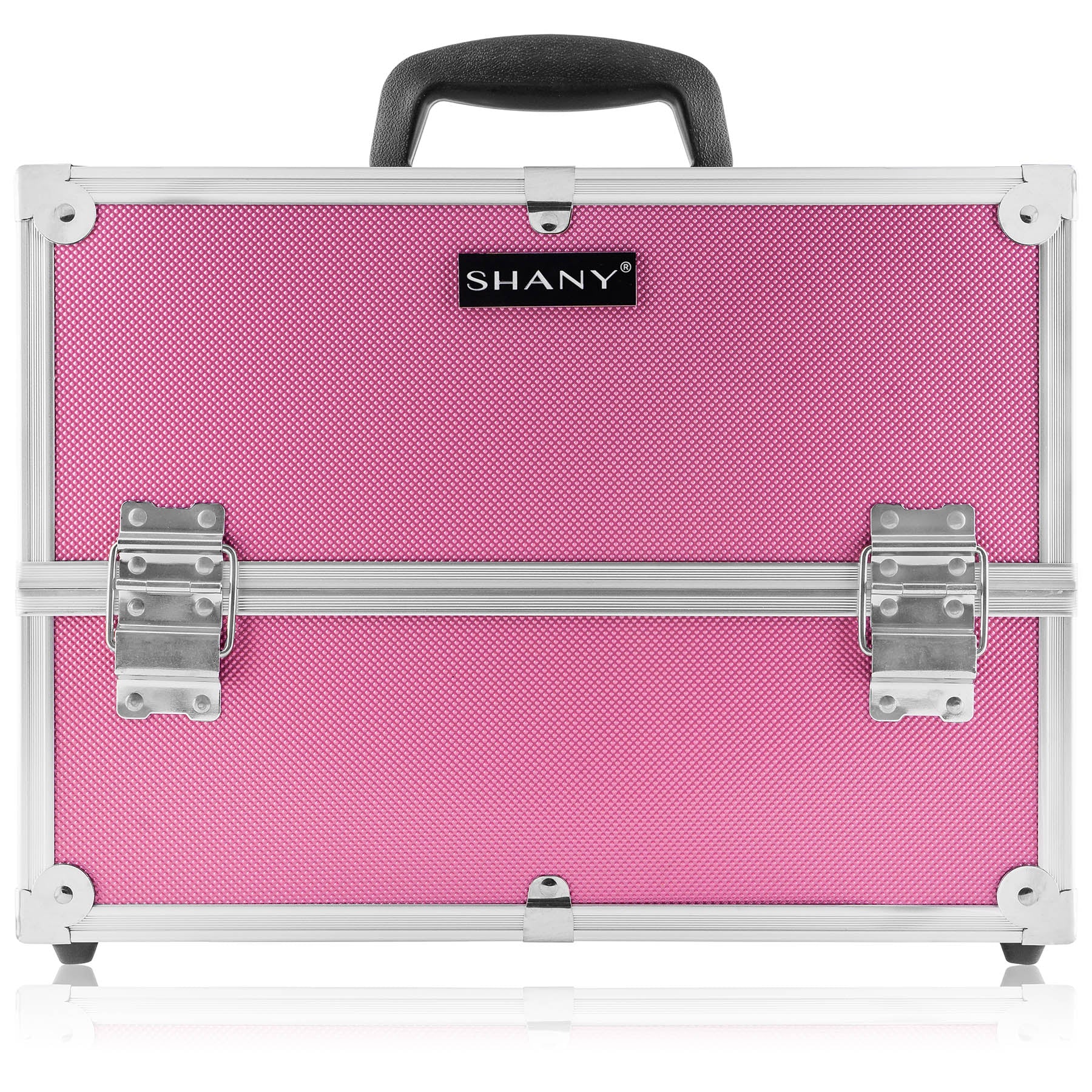 Professional Makeup Train Case with Shoulder Strap & Secure Locks - Portable Cosmetic Organizer for Travel, Salon, and Makeup Artists