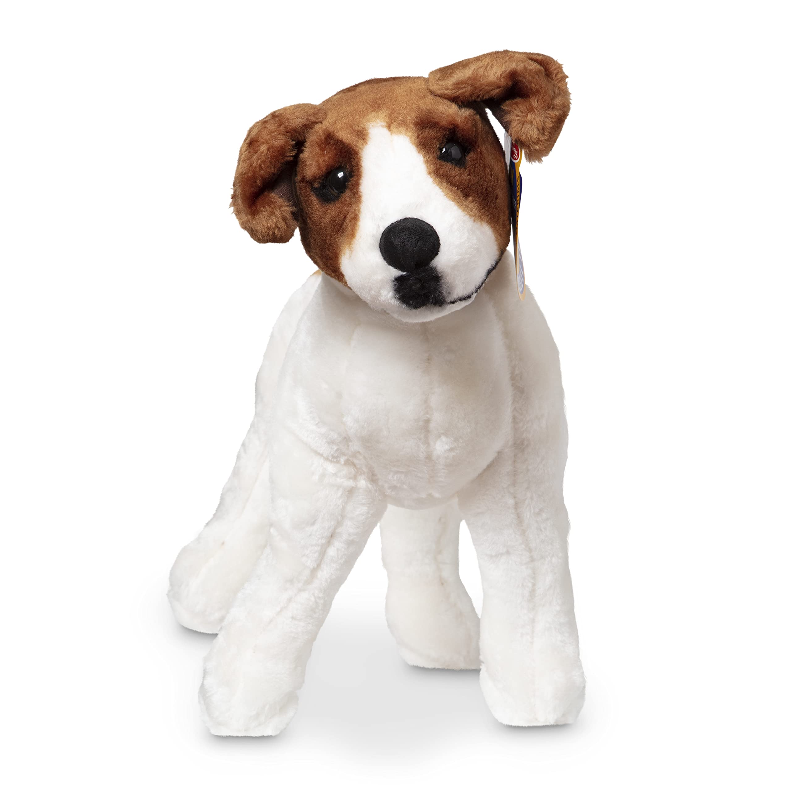Melissa & Doug Giant Jack Russell Terrier Plush Toy - 12+ Inch Lifelike Stuffed Animal Dog for Kids, Soft & Cuddly Pet Companion - Perfect for Playtime, Nursery Decor & Gift Giving