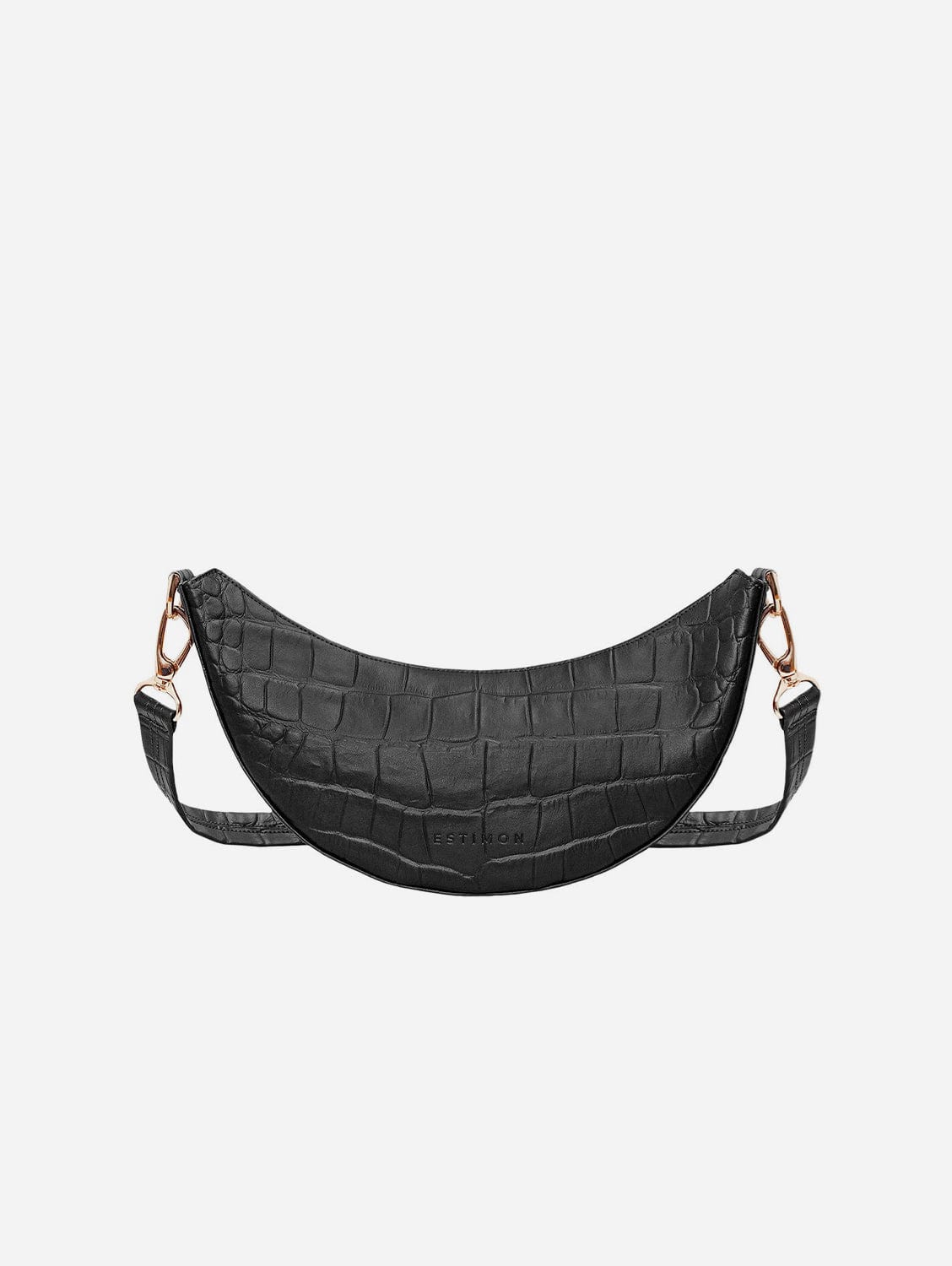 Mini Hobo Vegan Leather Bag - Black Crocodile Embossed Crossbody Purse for Women | Perfect for Work, Travel & Everyday Use
