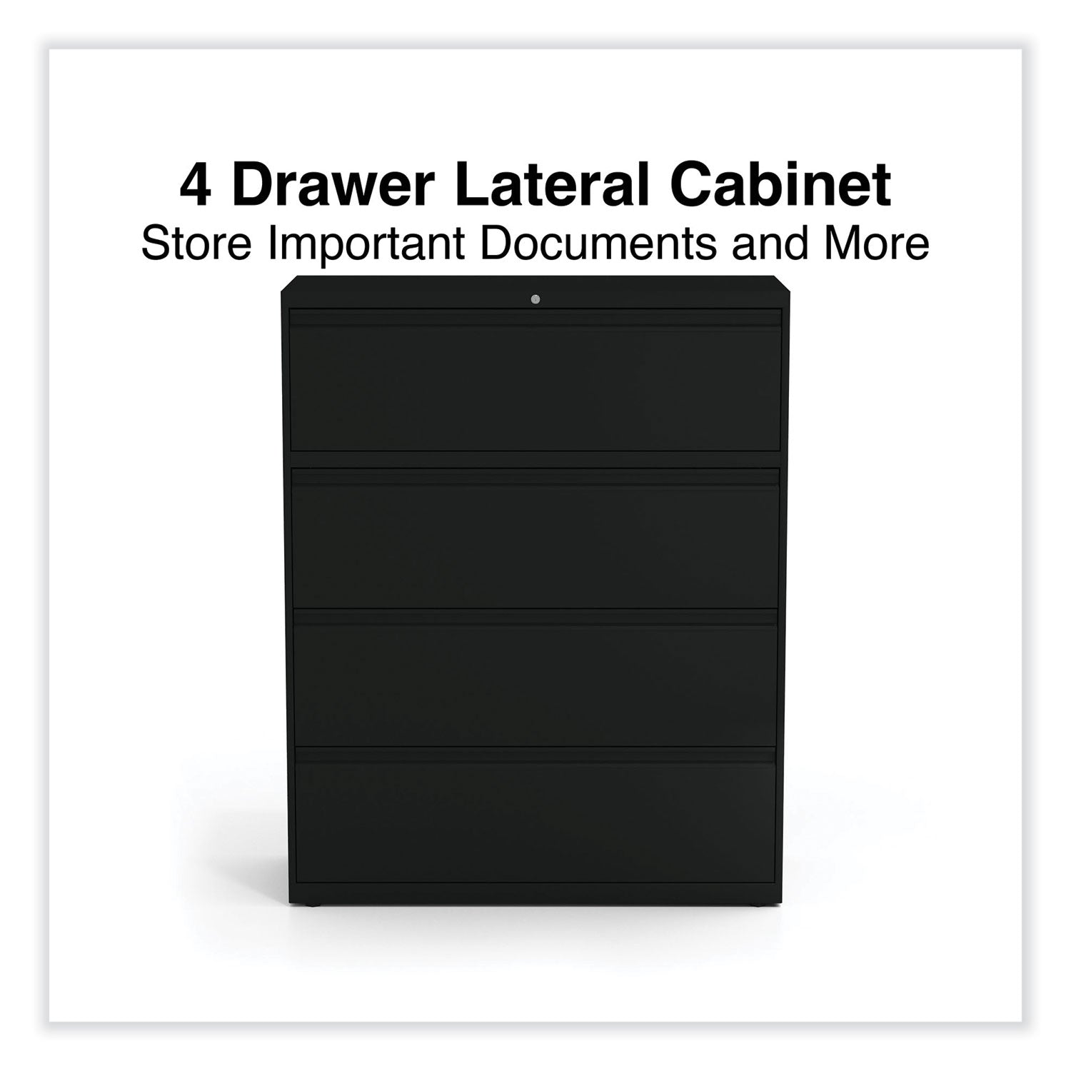 Alera® 4-Drawer Lateral File Cabinet - Legal/Letter Size - Black (42