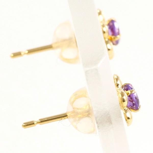 18K Yellow Gold Amethyst Earrings for Women - Dainty Purple Gemstone Stud Earrings - Perfect for Weddings, Parties & Everyday Elegance