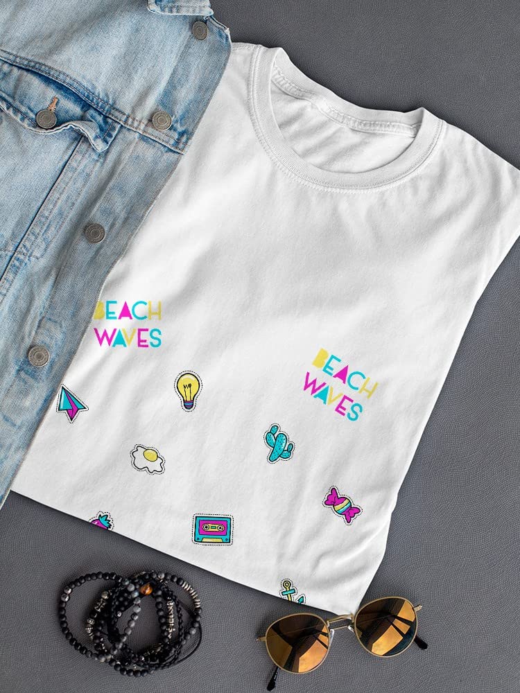 Women's Beach Waves Egg & Ideas Graphic T-Shirt - Casual Summer Tee for Women, Perfect for Beach Outings, Vacations & Everyday Wear