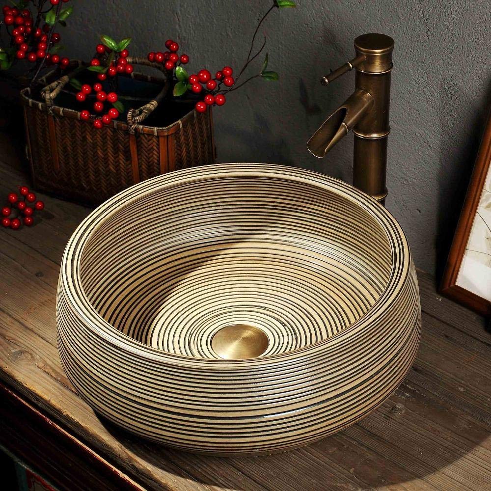 Modern SHAWLA Ceramic Vessel Sink - White Countertop Bathroom Basin for Vanity | Perfect for Contemporary Home, Hotel, and Spa Decor