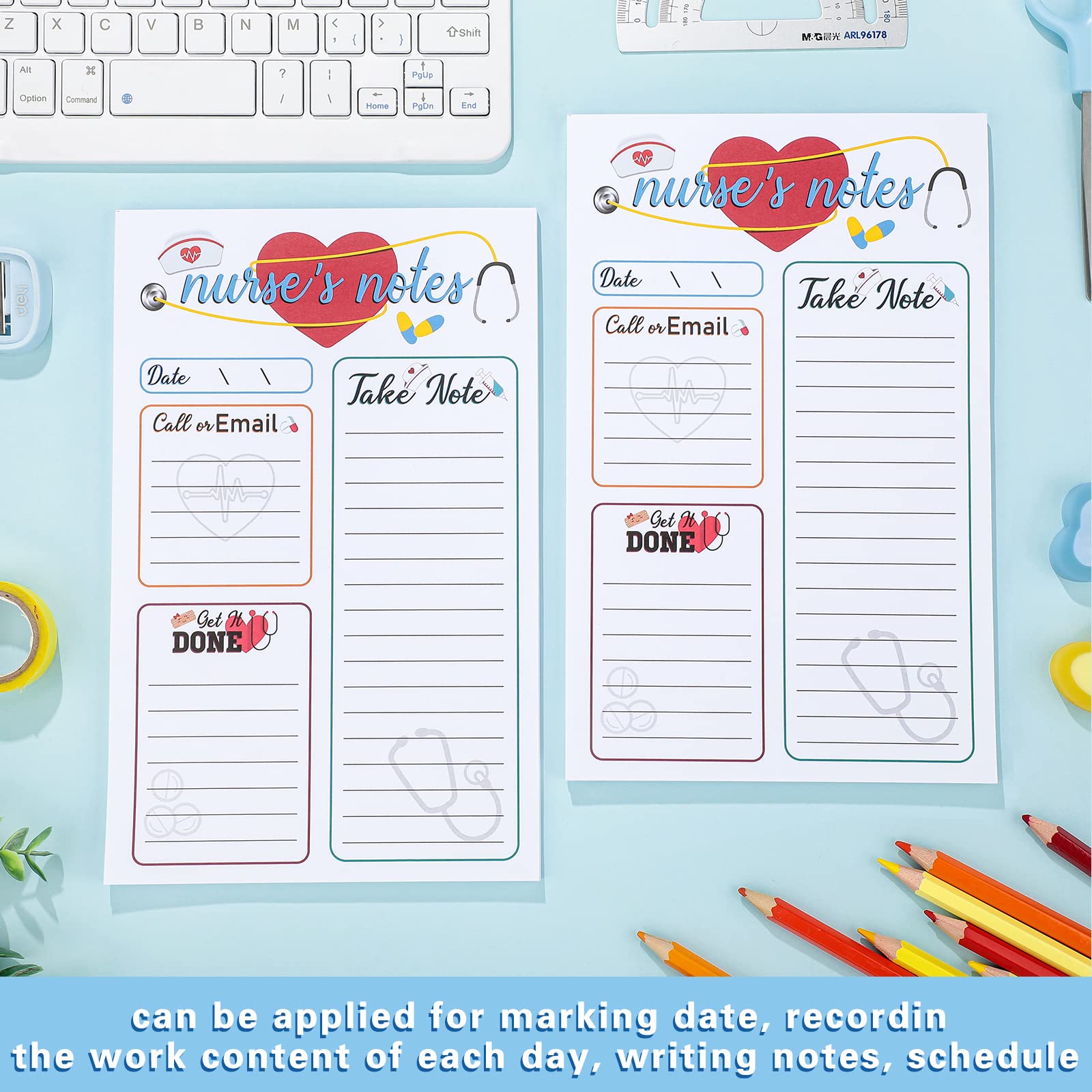 2-Pack Nurse Appreciation Notepads - Adhesive Nursing Gifts, Funny Nurse Sticky Notes for Nurse's Day - Perfect for School, Office & Home Use - Cute Nurse-Themed Memo Pads for Daily Reminders & Appreciation Gifts