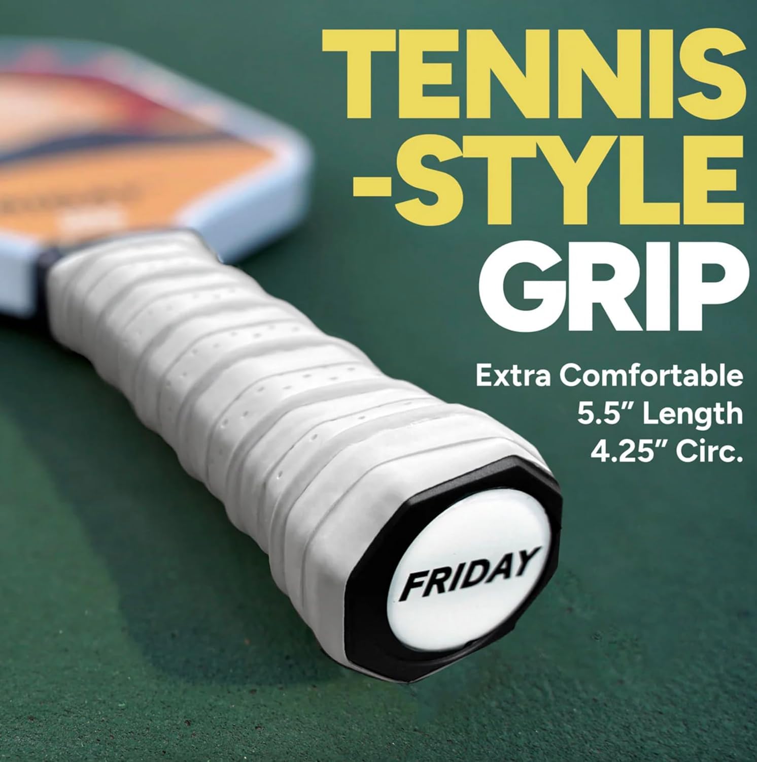 Challenger Friday Paddle - USAP Approved T700 Raw Carbon Fiber Pickleball Paddle with Foam Injected Walls & Honeycomb Core | Tennis Style Grip & Gritty Surface for Enhanced Spin | Perfect for Competitive Play & Recreational Pickleball Games