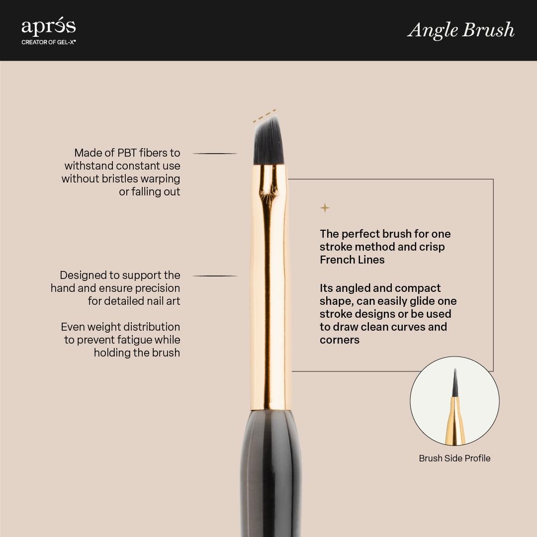 Apres 8mm Angle Brush - Professional Nail Art Brush for Gel & Acrylic Nails - Perfect for French Tips, Ombre & Detailing - Salon & Home Manicure Essential