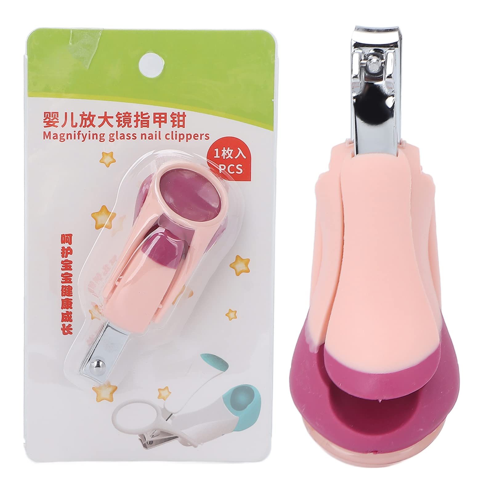 **Premium Stainless Steel Lighted Nail Clipper with Magnifying Glass - Zoom Manicure & Pedicure Tool for Babies, Elderly, Travel - Portable Lightweight Design (Pink & Rose Red) | Perfect for Home Care, Travel Grooming & Seniors with Low Vision**