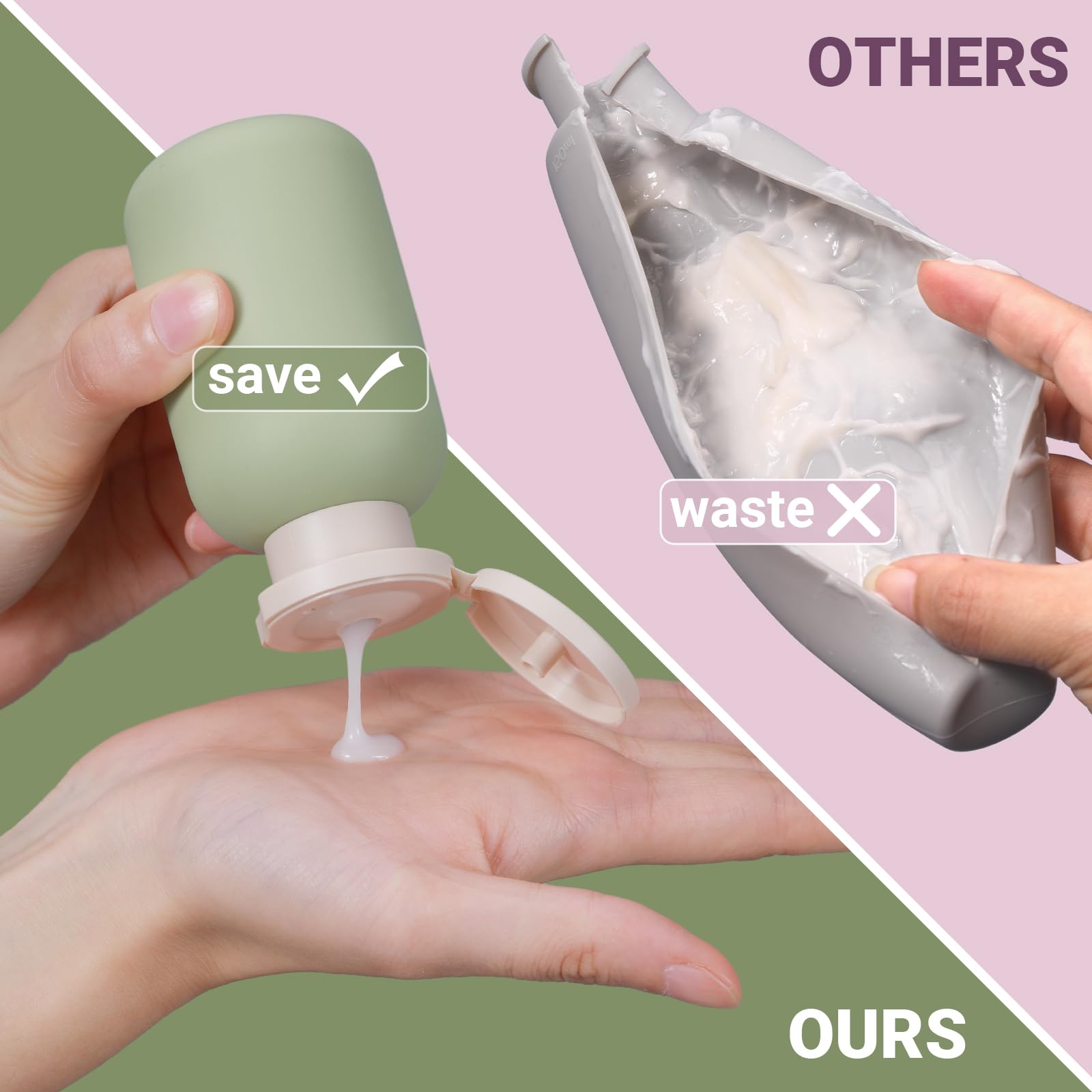 3.4 oz Leak Proof Travel Bottles for Toiletries - Refillable Squeeze Plastic Bottles with Caps for Shampoo, Lotion, Cream & Conditioner (3 Pack) - Perfect for Air Travel, Gym, Camping & Daily Essentials