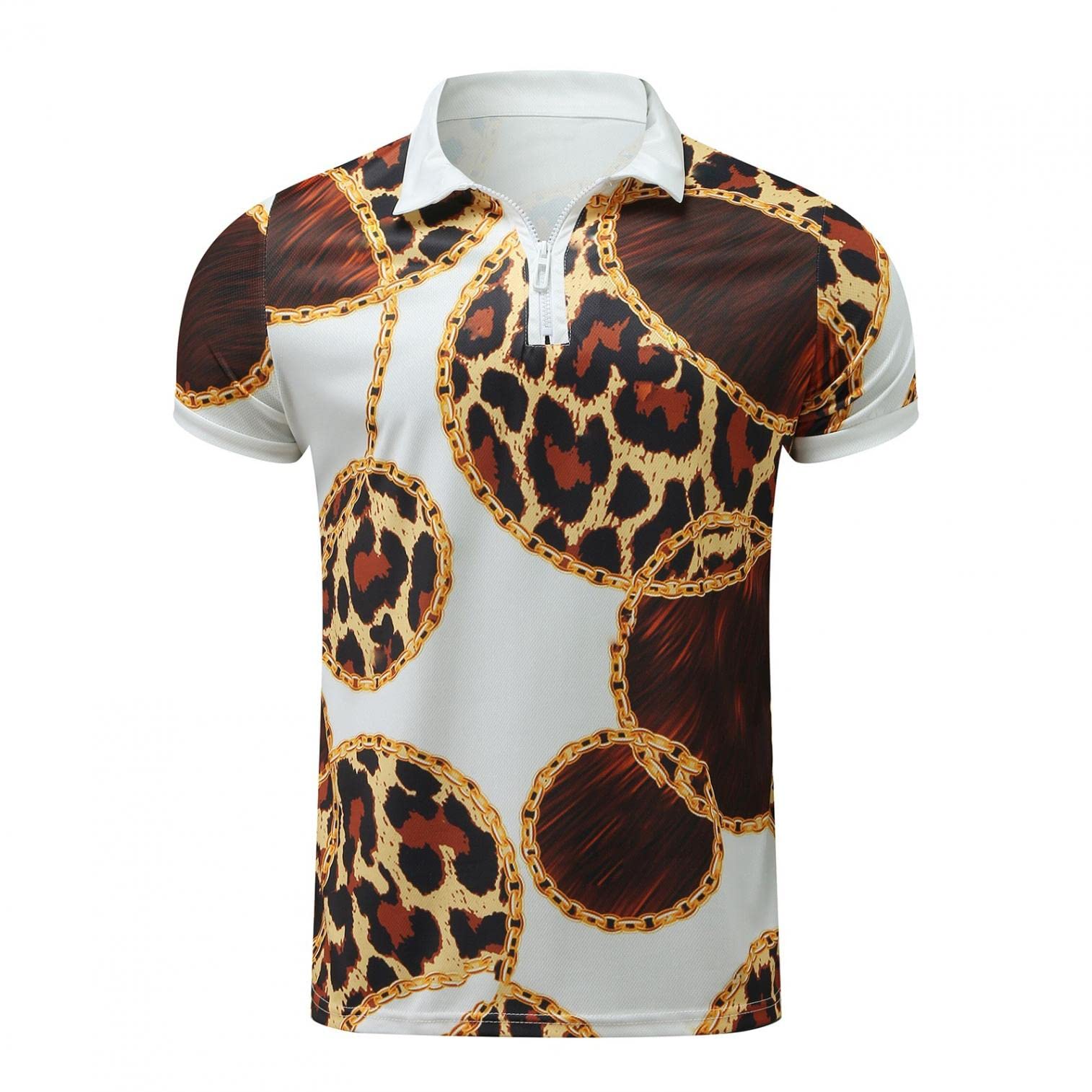 Men's Short Sleeve Polo Shirts - Casual Dressy Zipper Collar T-Shirts for Spring & Summer | Perfect for Office, Dating & Outdoor Activities
