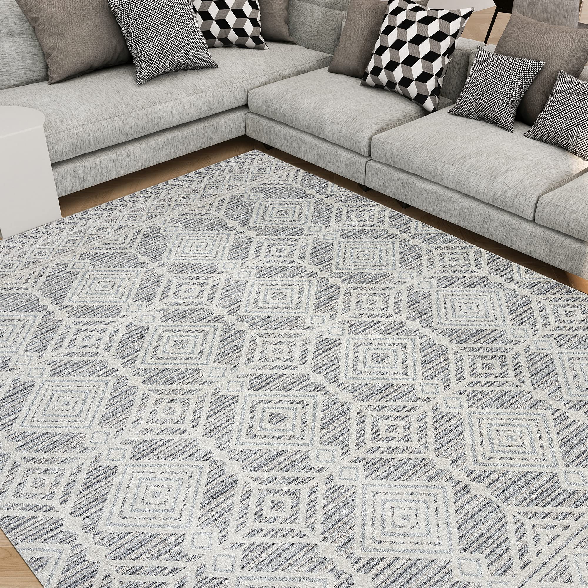 Tayse Kyla Gray 5x7 Area Rug - Soft Indoor Rug for Living Room, Bedroom, Dining Room & Kitchen - Moroccan Transitional Design - Perfect for Home Decor, Entryway & High Traffic Areas