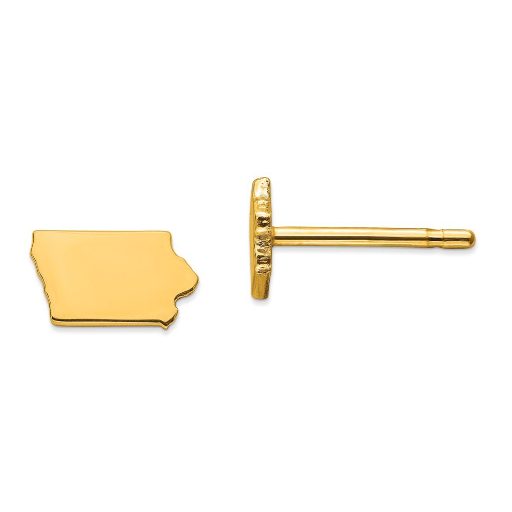 14K Gold Plated AK Small State Stud Earrings - Dainty & Trendy Jewelry for Women - Perfect for Casual Wear, Parties & Gifting