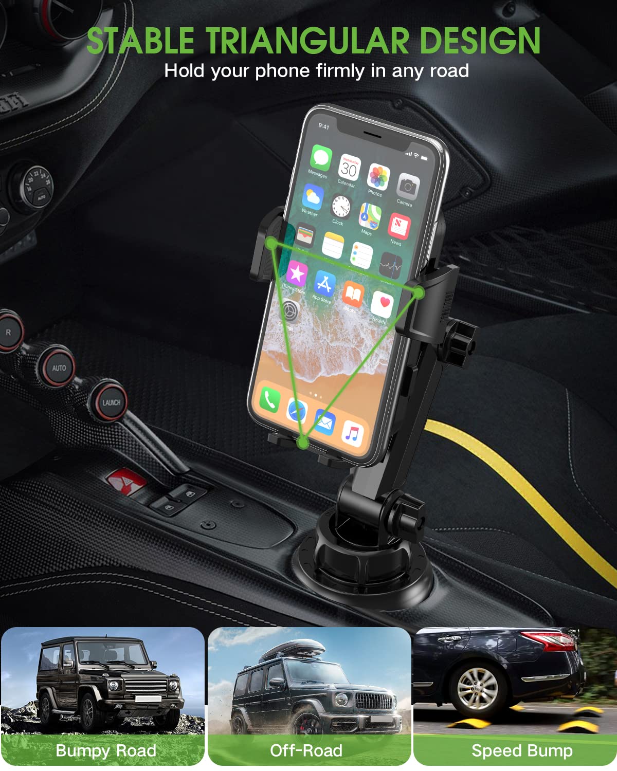 2025 Upgraded Universal Car Cup Phone Holder - No Shaking Expandable Base for iPhone Samsung All Smartphones (1 Pack) | Perfect for Road Trips, Commuting & Hands-Free Driving